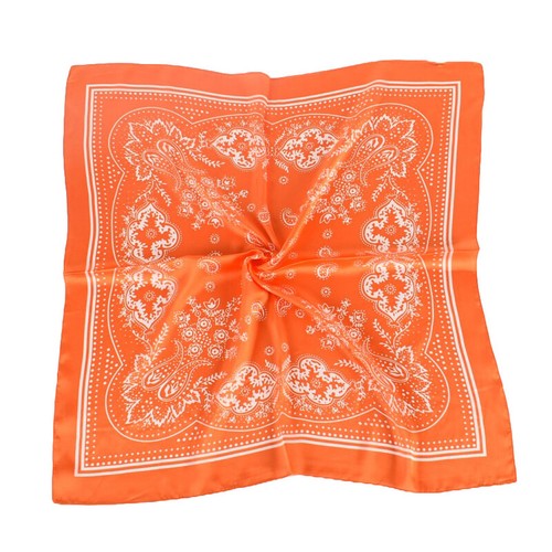 Lady Hair Scarf Neckerchief Scarves Cashew Flower Satin Square Silk Scarf Shawl - Picture 21 of 33