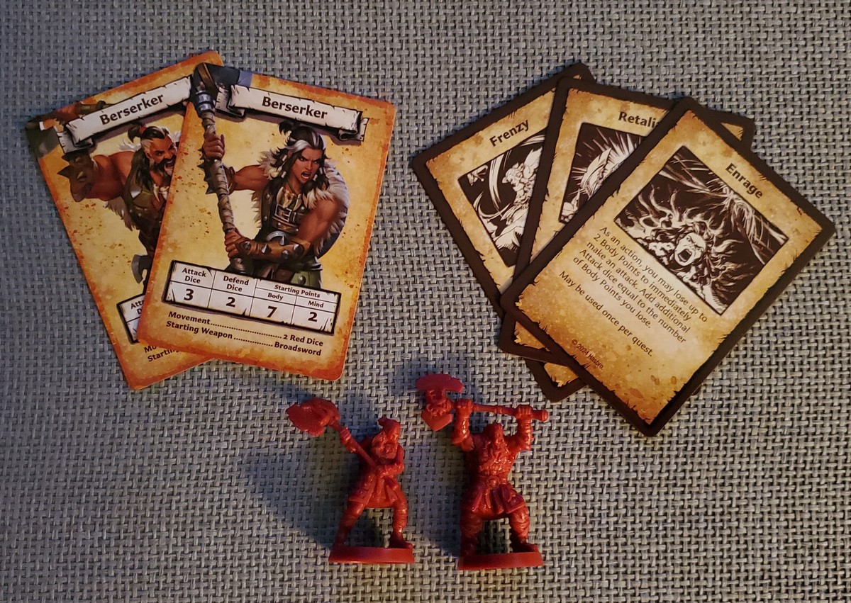 HEROQUEST: Jungles of Delthrak BERSERKER Hero Minis & Cards NEW