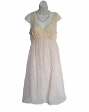 VINTAGE Vanity Fair Nightie Sz 34 S Lace Chiffon PINK Tricot Nylon Ballet Gown