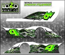 Go Kart Racing Wraps, Graphics, Decals, Stickers, Numbers, Logos, LIQUID FLAMES