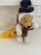 Disney Store Mini Bean Bag Snowman Winnie the Pooh 8" Plush w/Tags