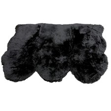 Glacier Wear Triple - Three Pelt Black Sheepskin Rug/Throw shp780