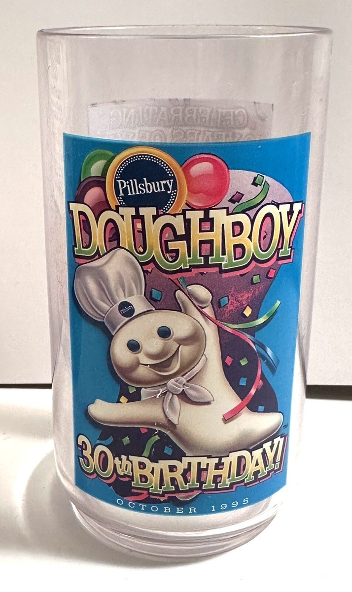 Pillsbury Doughboy 30th Anniversary Plastic Glass Vintage In Box