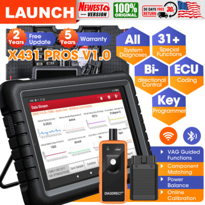 LAUNCH X431 PROS V 1.0 PRO OBD2 Scanner Bidirectional Diagnostic Tool Key Coding