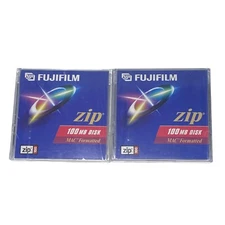 Lot of 2 FujiFilm 100 MB Zip Disks Mac formatted Factory sealed
