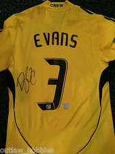 Columbus Crew Brad Evans Game Used Jersey Signed MLS Authentic COA