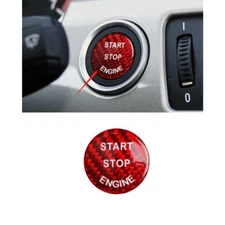 For BMW X3 X4 2011-2017 Red Real Carbon Fiber One-Click Startup Frame Cover Trim