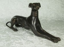 Bronze Greyhound Whippet Dog Sculpture 11 Inches Long 3-14 Wide