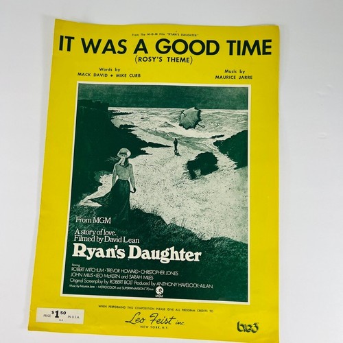 Tema de Rosys La Película Hija de Ryans Maurice Jarre 1970 Partituras Piano Vocal - Imagen 2 de 12