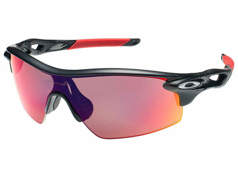 Oakley RadarLock Pitch Polarized Sunglasses OO9182-1738 Black Ink/OO Red Iridium eBay