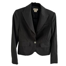 Michael Kors Womens Blazer/Jacket Black, Long Sleeves Size 2