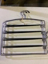 5 Tier Set of 3 Hanger Non Slip Stainless Steel Pant  Hanger Multi Organizer