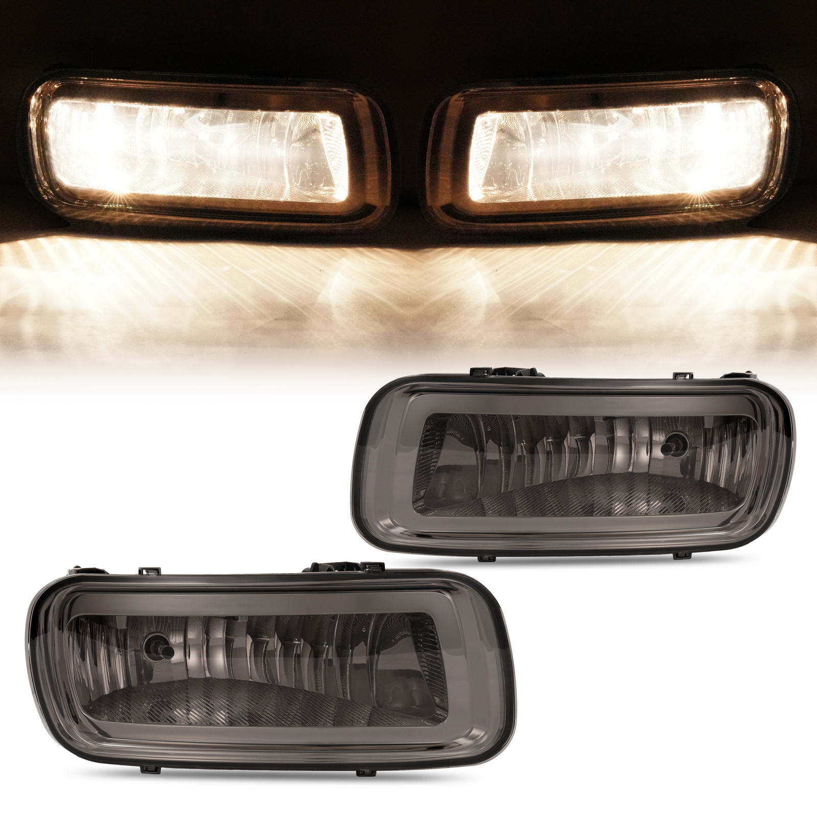 2PCS Smoke Lens Fog Lights Lamps For Ford F-150 2004-2006 Left + Right