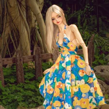 1/3 SD16 SID EID Clothes Spring and Summer Oil Painting Style Floral Sling Dress