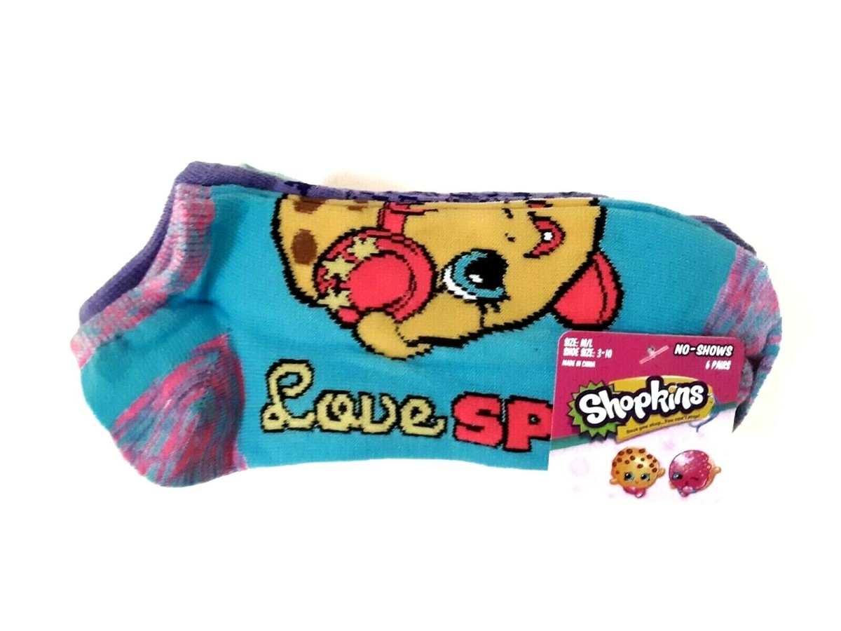 Shopkins Girls Casual Novelty No Show Socks M/L Pairs Shoe Size 3-10