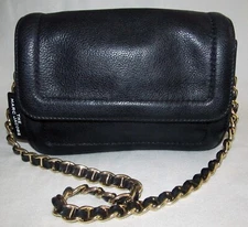 Marc Jacobs Black Mini Cushion Leather Gold Chain Shoulder Crossbody Bag