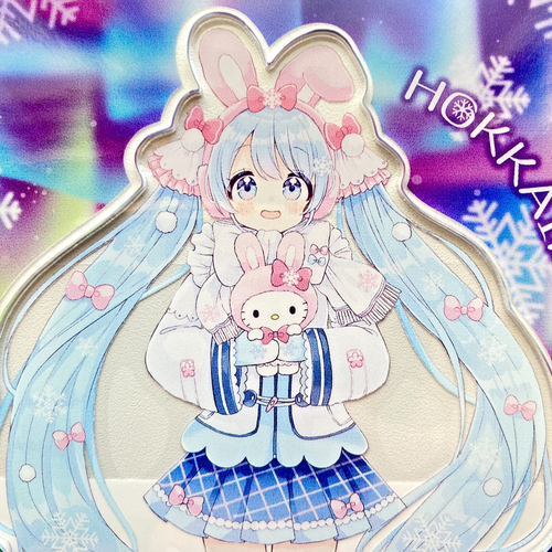 Snow Hatsune Miku Hello Kitty Sanrio Collab Acrylic Stand Figure 2024 N Hokkaido - Picture 4 of 7