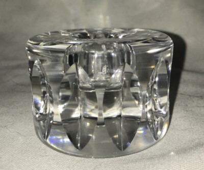 ORREFORS Candle Holder SVEN PALMQVIST Sweden Crystal Cut Sides 2'' SIGNED