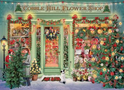 Cobble Hill Christmas Flower Shop 1000 Piece Jigsaw Puzzle