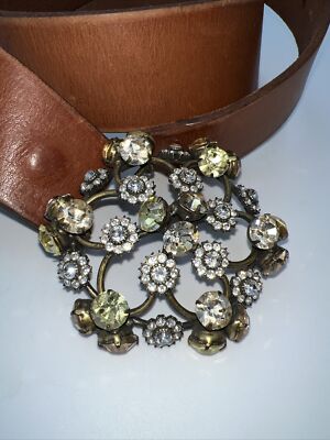 LUCKY BRAND Brown Leather Belt with Floral Buckle WOVEN FLORAL BUCKLE LEATHER BELT | Lucky Brand main image 3