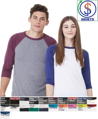 Bella + Canvas - Unisex Three-Quarter Sleeve Baseball Raglan 3200 