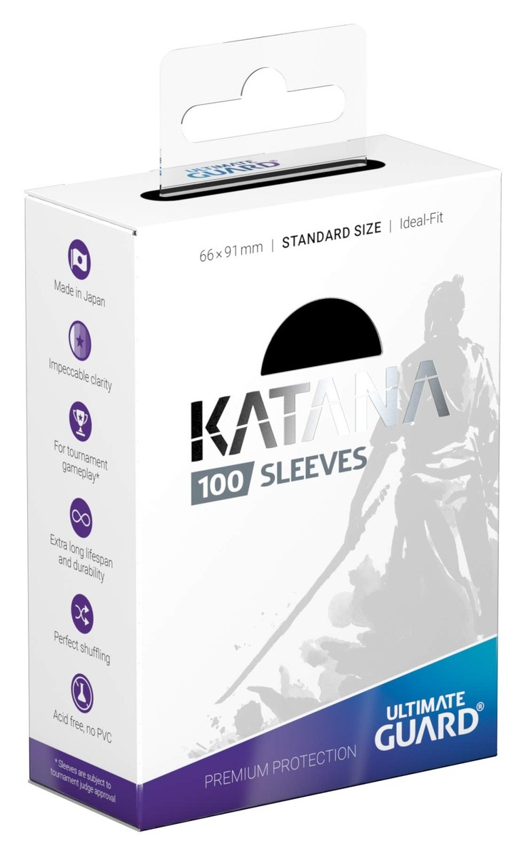 Ultimate Guard Katana Standard Size Card Sleeves 100 Packs Black