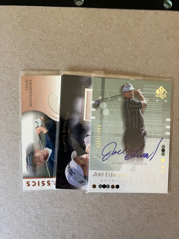Golf cards lot of 3 EA one autographed & Numbered 2 EA Jerseys
