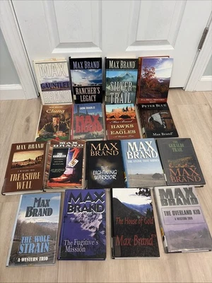 Max Brand Large Print Western Novels Lot Of 17 Hardcover Books Westerns - Image 1 of 4
