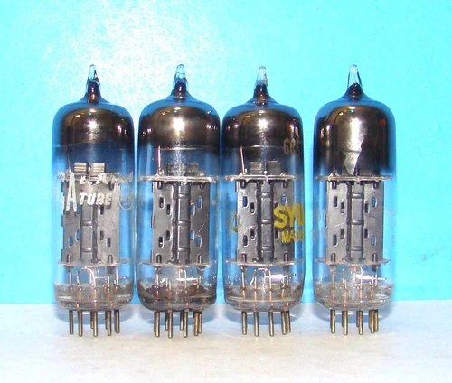 6CS7 RCA radio audio amplifier vintage electron vacuum tubes 4 valve tested 6CS7
