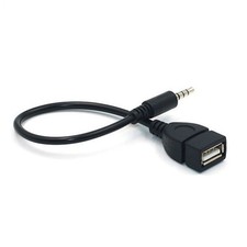 Male Audio AUX Jack To USB 2.0 Type A Female OTG Converter Adapter Cable 3.5MM