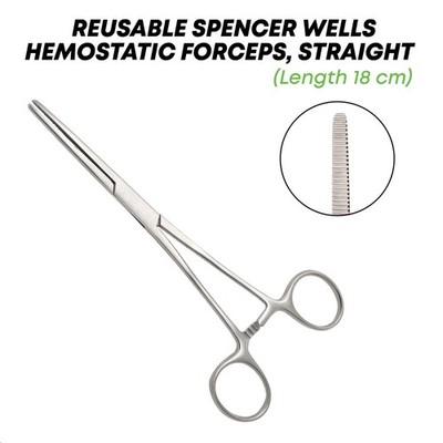 Spencer Wells Hemostatic Forceps 18cm Straight Surgical Instruments German Grade