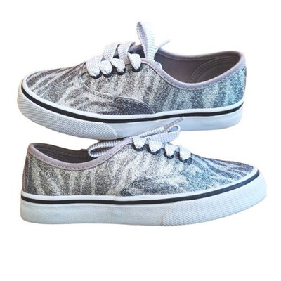Arizona Jeans Girls Silver Zebra Sneakers New in Box NWT