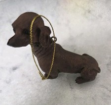 DACHSHUND DOG ORNAMENT Hand Painted Resin