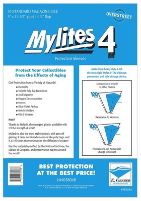 50 E. Gerber Mylites 4 Mylar Standard Magazine Letter Size 900M4 9  x  11 ½ 