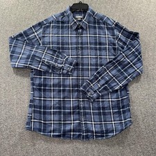 Eddie Bauer Shirt Mens 2XL Tall Plaid Flannel Button Down Classic