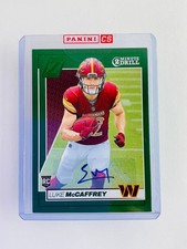 2024 Panini Zenith Luke McCaffrey 2 Minute Drill Green Auto #168 Commanders