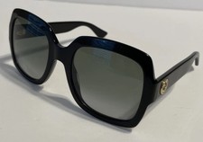 GUCCI GG0036S 001 Rectangular Square Black Grey 54 mm Women's Sunglasses   READ  