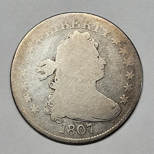 1807 25c Draped Bust Quarter Circulated Genuine Silver Early US Type Coin *T213