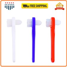 Denture Cleaning Brush Set T-Shaped Special Toothbrush 3 Count Pack