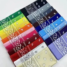 2 Pack Bandana 100 Cotton Paisley Print Double-Sided Scarf Head Neck Face Mask