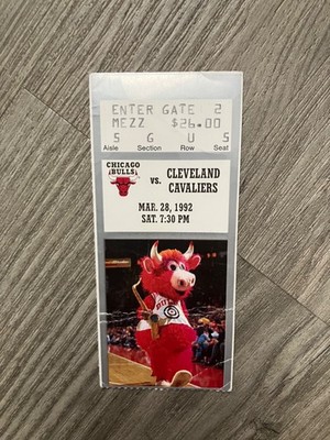 1992 NBA Chicago Bulls vs Cleveland Cavaliers Game Ticket   MICHAEL JORDAN 44pts