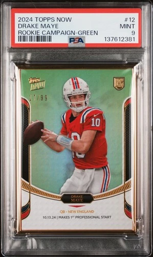 2024 TOPPS NOW RC CAMPAIGN GREEN #12 DRAKE MAYE 17/99 PSA 9