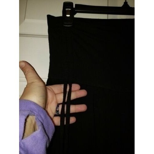 Women's sz S Maternity Black Pants By A Glow With Adjustable Belly Panel - Picture 2 of 4