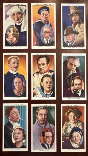 1938 Ogden’s Cigarette Juego Parcial de 18 Cartas-Actores Natural y Estudio de Personajes - Imagen 2 de 7