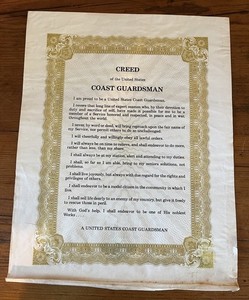 CREED Of The United States Coast Guardsman (Not Framed/Will Come Rolled)
