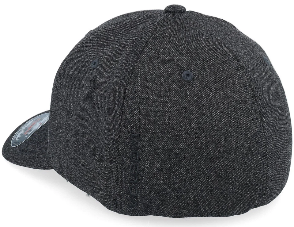 Volcom 男式全石 Flexfit S/M 男式炭黑色棒球帽/帽子。 全新带标签 — 第 4/4 张图片
