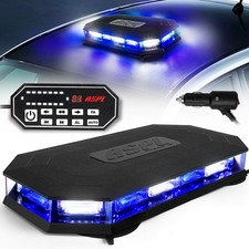 ASPL 16.5 Inch Roof Top Beacon Strobe Light Controller Blue White
