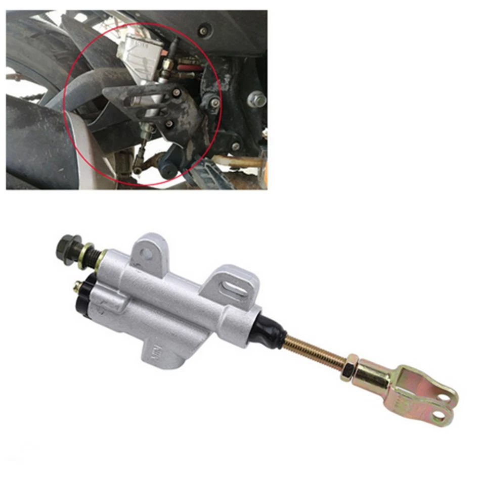 Metal Cylinder Foot Rear Brake Master Cylinder Pump Fit For Motorcycle Bike ATV - Image 3 of 4