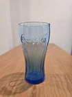 Vintage Coca-Cola Cobalt Blue Embossed Fountain Glass 6" tall.