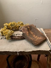 Small Handmade Rustic Wooden Bowl For Primitive Dried Goods Potpourri Farmhouse